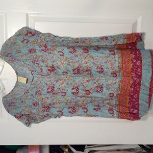 CL3-Faded Glory 2X Boho Cap Sleeve Tunic